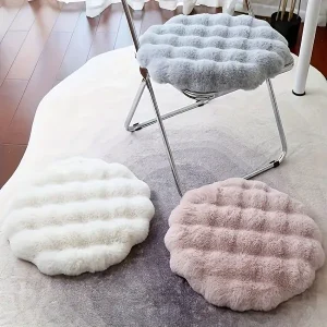 1pc Bubble Fleece Round Rug: Soft, Plush, and Comfortable with Non-Shedding, Durable Design for Room, Bedroom, and Indoor Use - Available in Multiple Colors