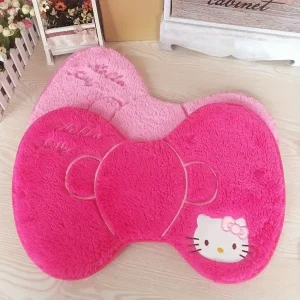 Hello Kitty Bow-Shaped Plush Rug - Soft Polyester, Perfect for Living Room, Bedroom, Bathroom Decor