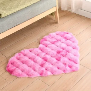 Cozy Heart-Shaped Plush Area Rug - Soft, Fluffy & Machine Washable | Perfect For Bedrooms, Living Rooms, Closets & More | Available In Multiple Colors