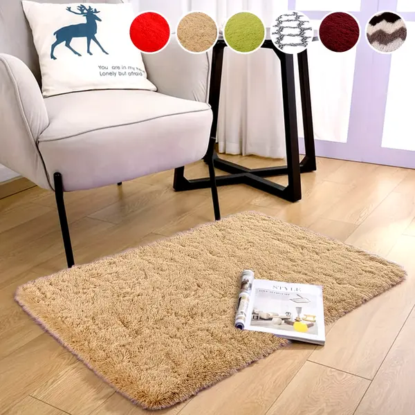 1pc, Soild Color Plush Rug Fluffy Carpets, Premium Comfortable Warm Plush Rug, Area Rug, Indoor Decorative Carpet, Suitable For Bedrooms, Living Rooms, Study Area, Leisure Areas, Entertainment Areas, Etc., 23.62*39.37in (60*100cm).