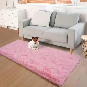 1pc, Plush Fuzzy Area Rug, 3D Soft Shaggy Carpet for Bedroom Living Room, Home Decor, Lightweight Fluffy Decorative Mat, Suitable for Living Room, Bedside, Sofa Side, Multi-Color Options, Polyester, Dry Clean Only, Solid Pattern, Square Shape