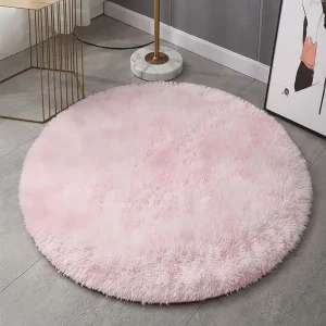 Soft Faux Fur Round Rug - 80cm F31.5inch - Perfect for Bedroom, Living Room, or Coffee Table - Suitable for Dry Cleaning Only