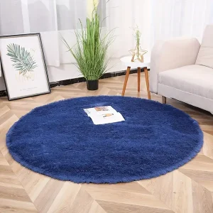 Ultra-Soft Plush Round Rug In Multiple Colors - Lightweight, Non-Slip & Durable For Living Room, Bedroom & Hallway Decor