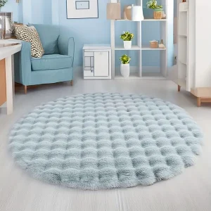 Ultra-Soft Fluffy Round Area Rug - Plush Shag, Easy-Clean, Cozy & Stylish for Bedrooms, Living Rooms, and More - 47x47 inches (0.78 inch Thick)