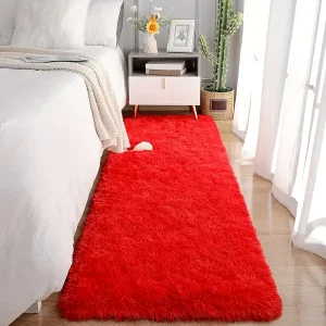 Fluffy Area Rug for Room Bedroom Indoor - Stain Resistant Non-Slip Rectangle Polyester Rug, Dry Clean, Ideal for Home Office & Holiday Decor (Christmas, Halloween, Easter) - Machine Made, Soft Plush 1PC